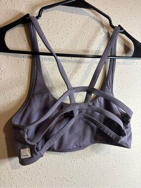 Vuori Lavender‑Gray Strappy Sports Bralette